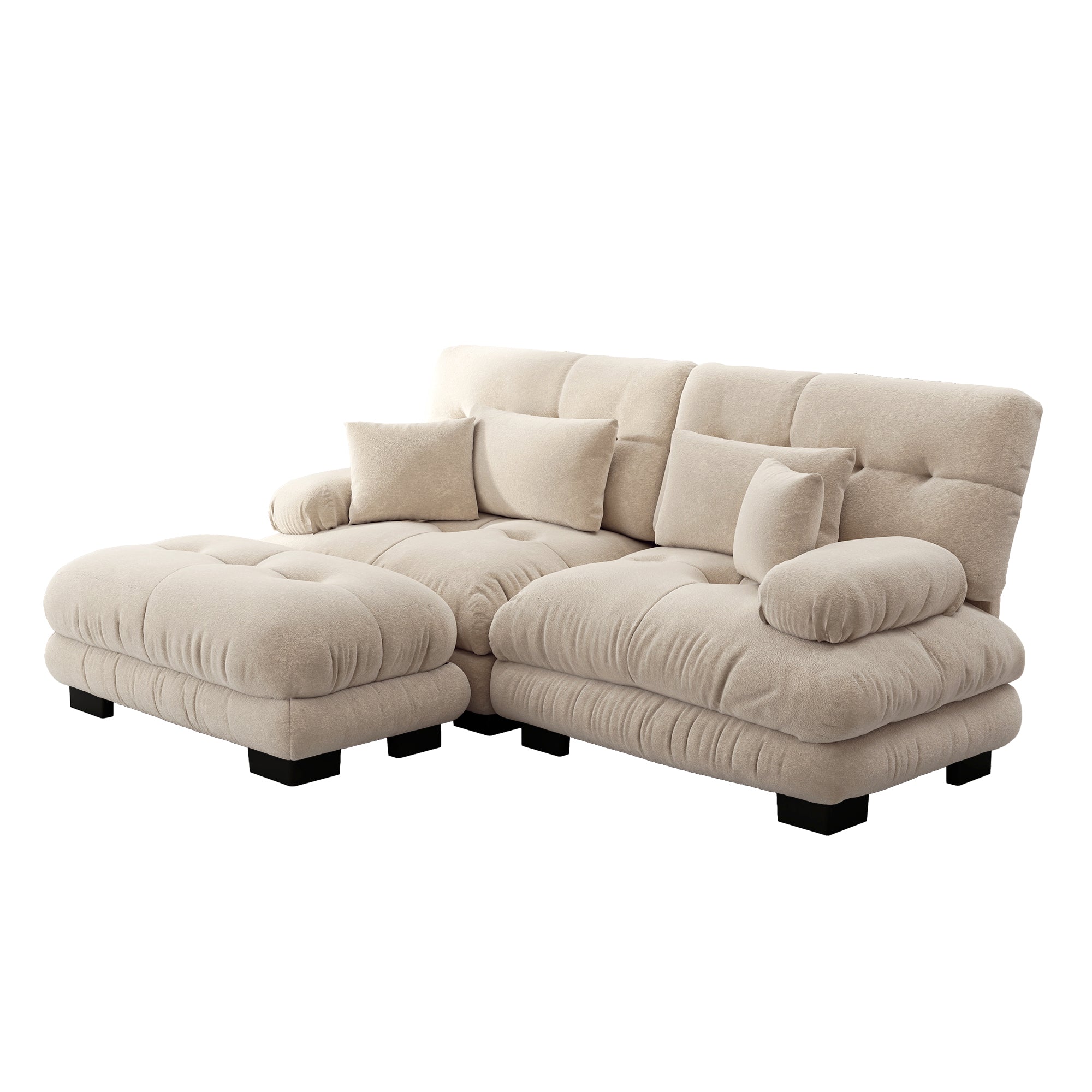 Logidon Cloud hoekbank 220x145 cm chenille lichtbruin