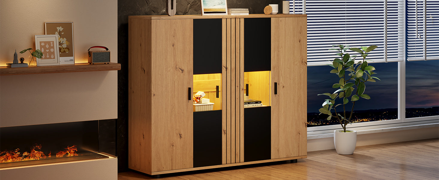 Logidon sideboard 140 x 35 x 113 cm Adjustable dividers 4 doors