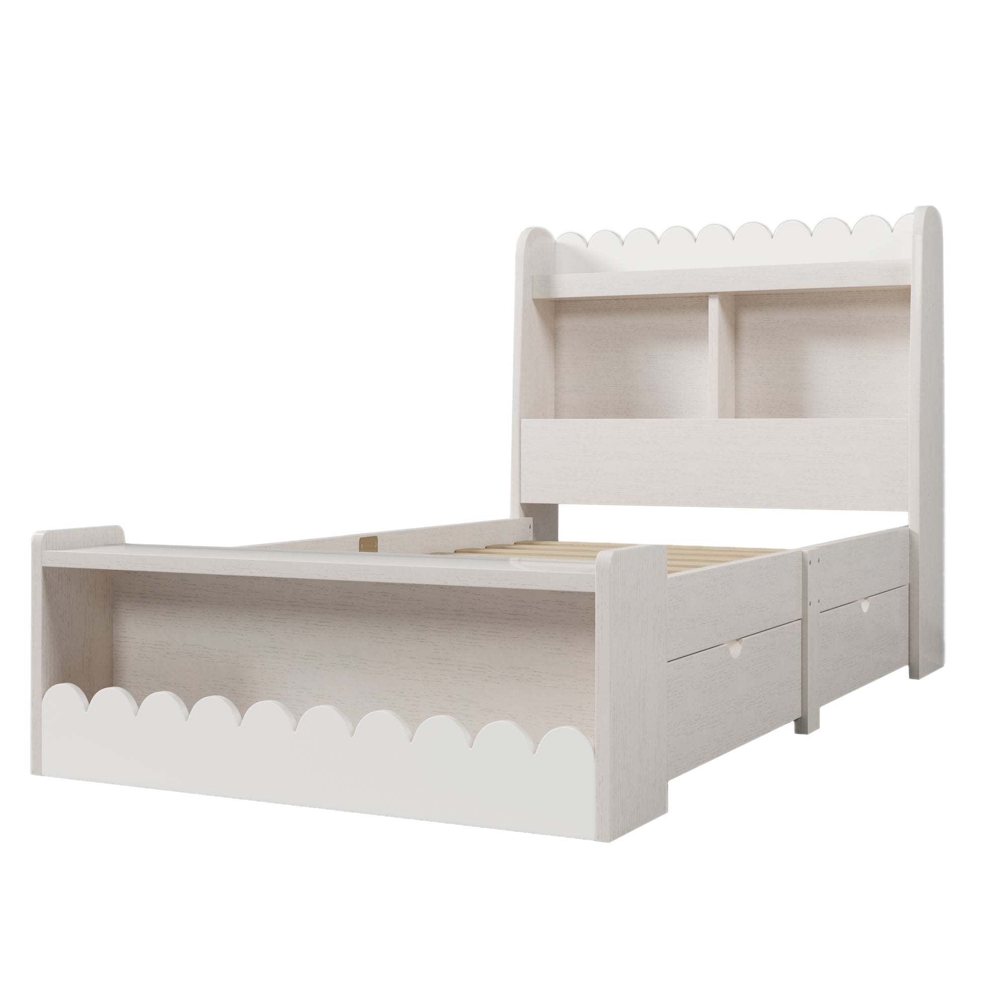 Logidon kinderbed 90x200 wit eiken opberglades