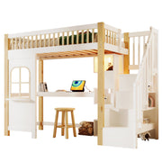Logidon hoogslaper 90x200cm met LED verlichting raamvorm wit naturel