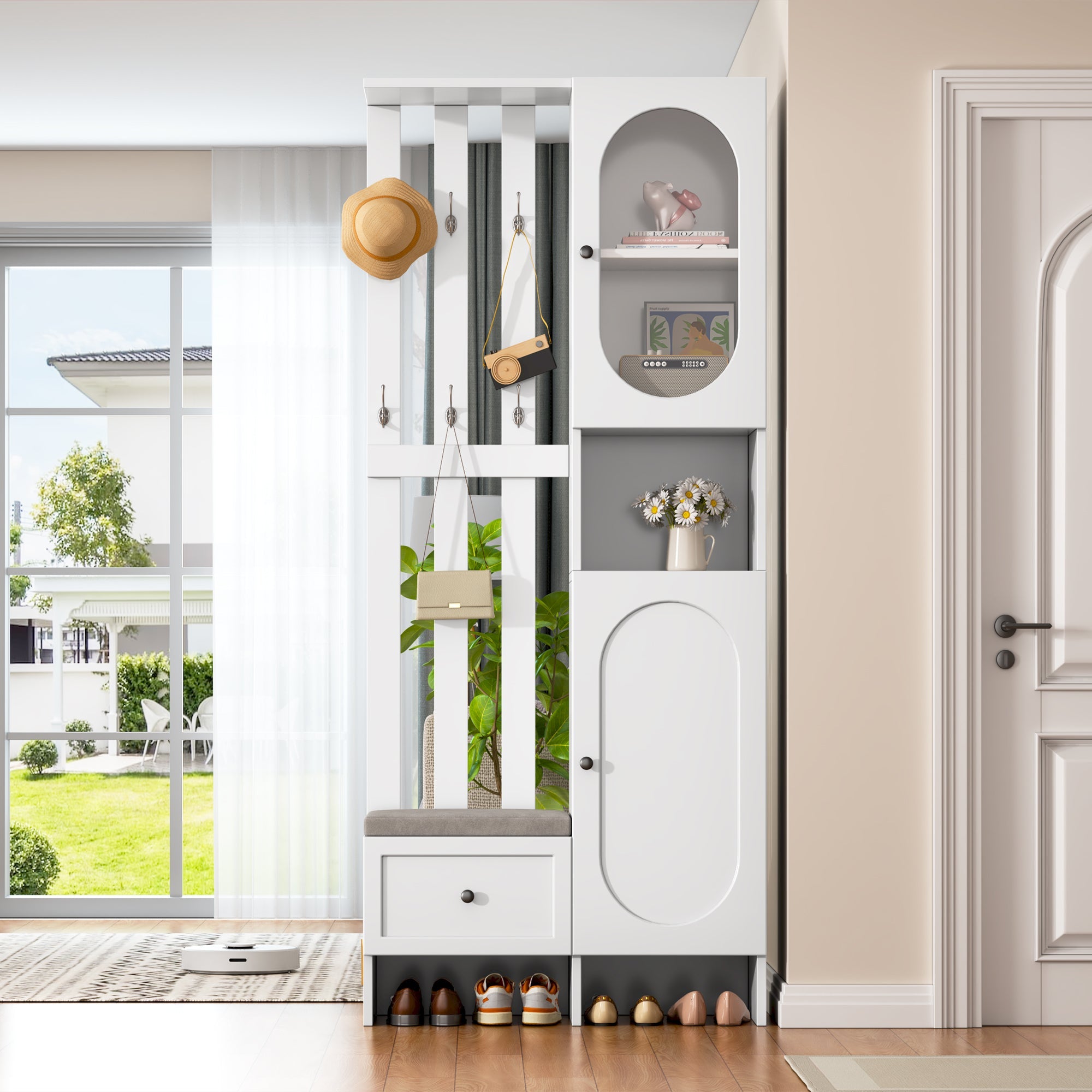 Logidon compacte kledingkast 85x33,5x200 cm wit 2 kasten