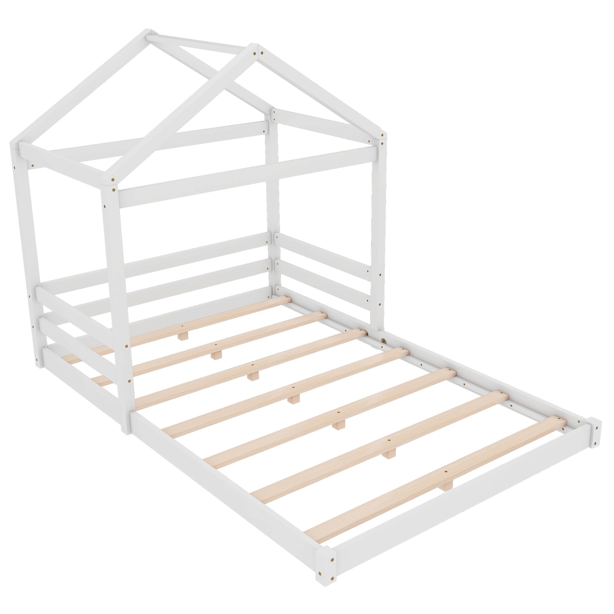 Logidon huisbed 140x200 wit grenenhout minimalistisch