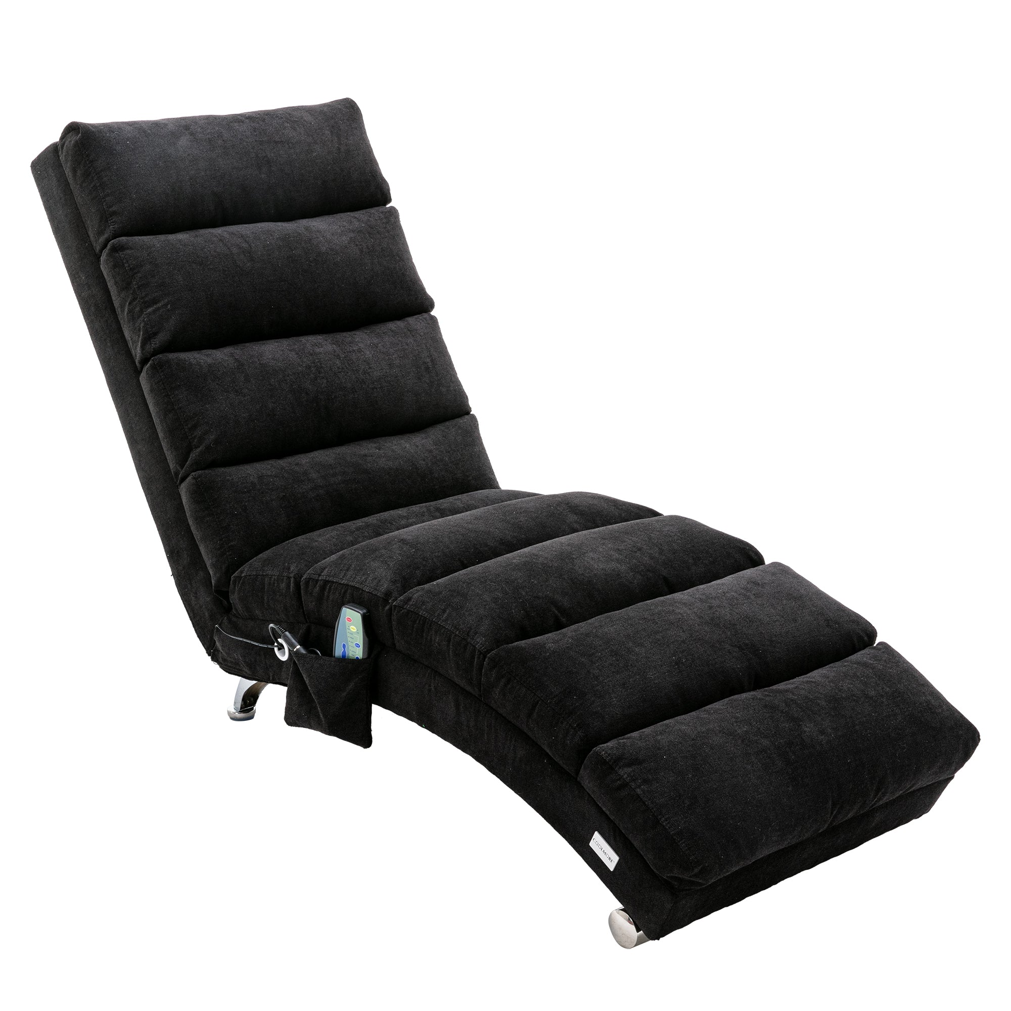 Logidon Elektrische Massage Chaise Longue Zwart met Afstandsbediening