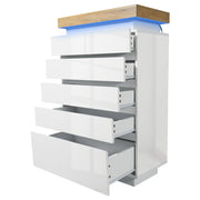 Logidon sideboard 6 drawers white 115x73x39 cm LED app control