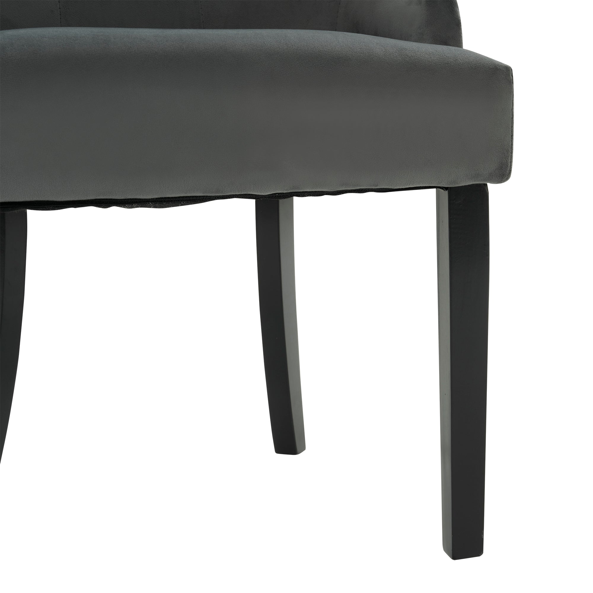 Logidon Set van 2 Retro Eetkamerstoelen Met Ronde Knopen Fluweel Grijs