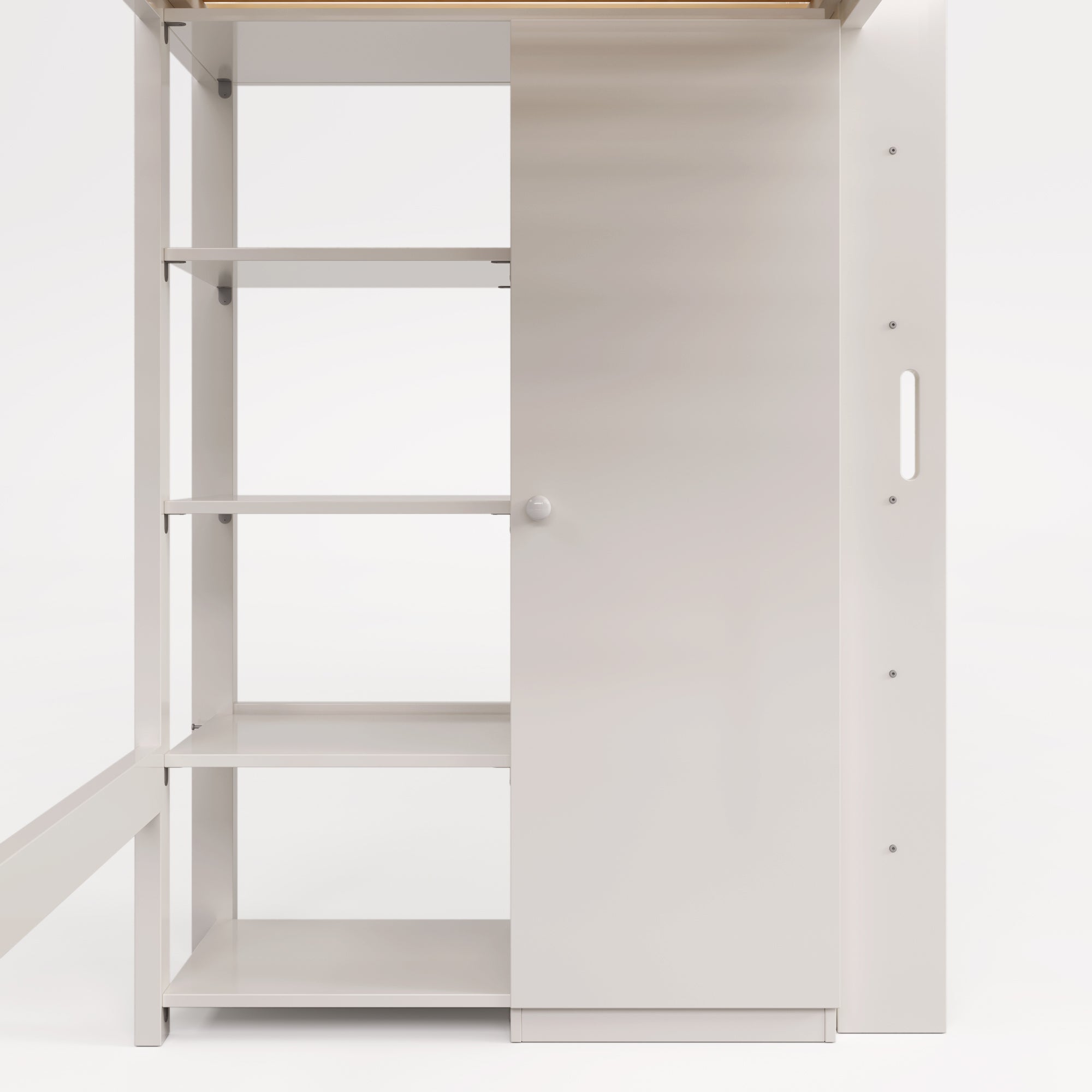 Logidon kinderhoogslaper 90x200 cm wit met kledingkast en 6 planken