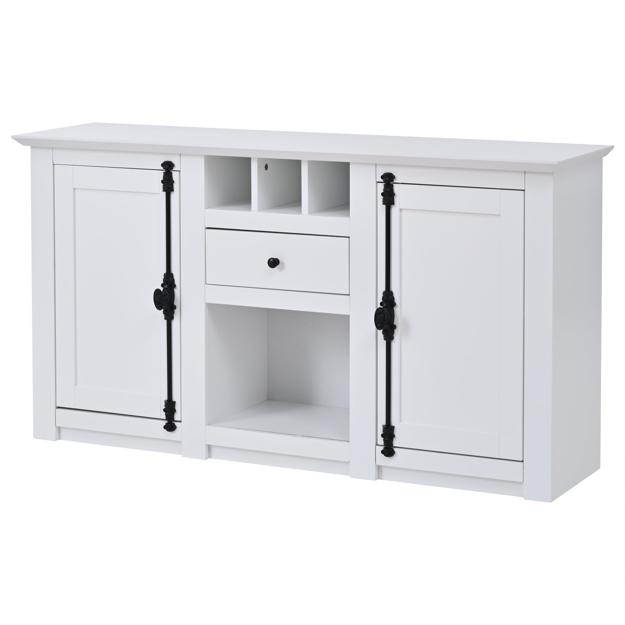 Logidon dressoir 130x35x70 cm wit 2 deuren, 1 lade, 3 wijnvakken