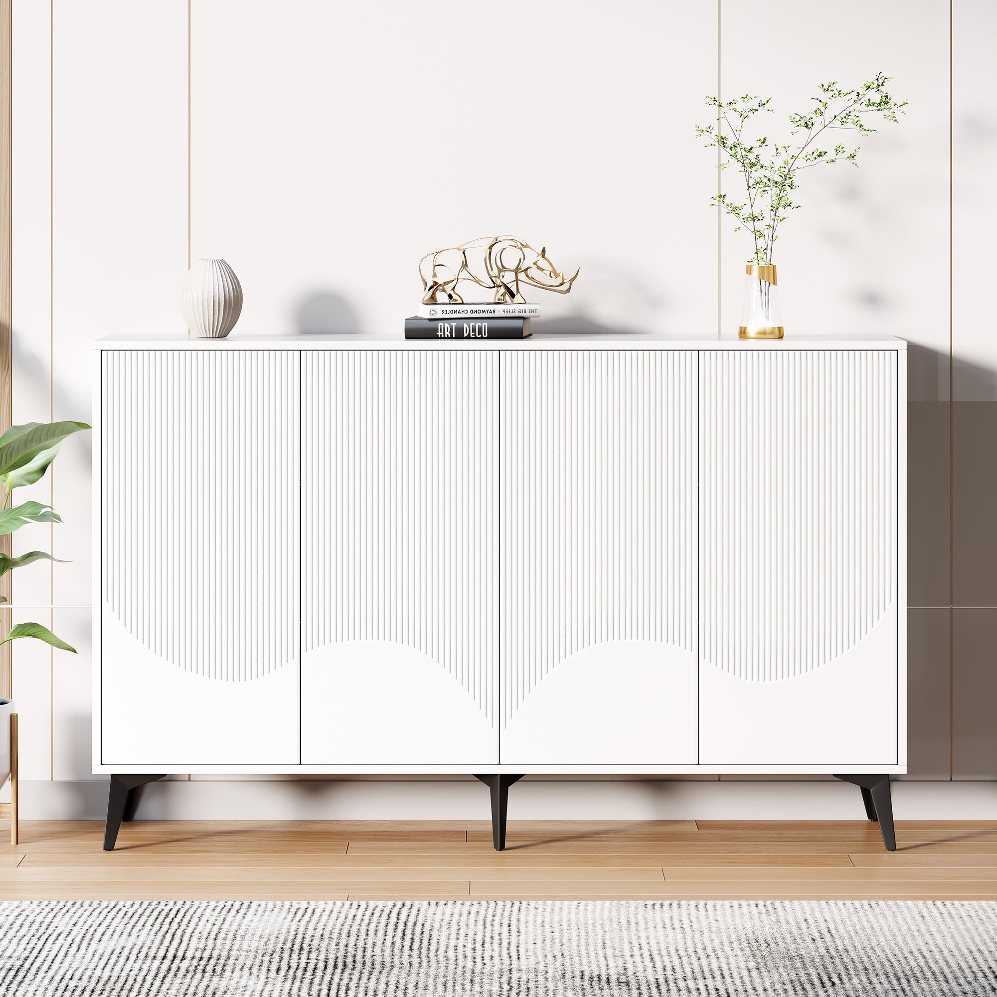 Logidon Wit Dressoir, 160 cm breed, verstelbare planken