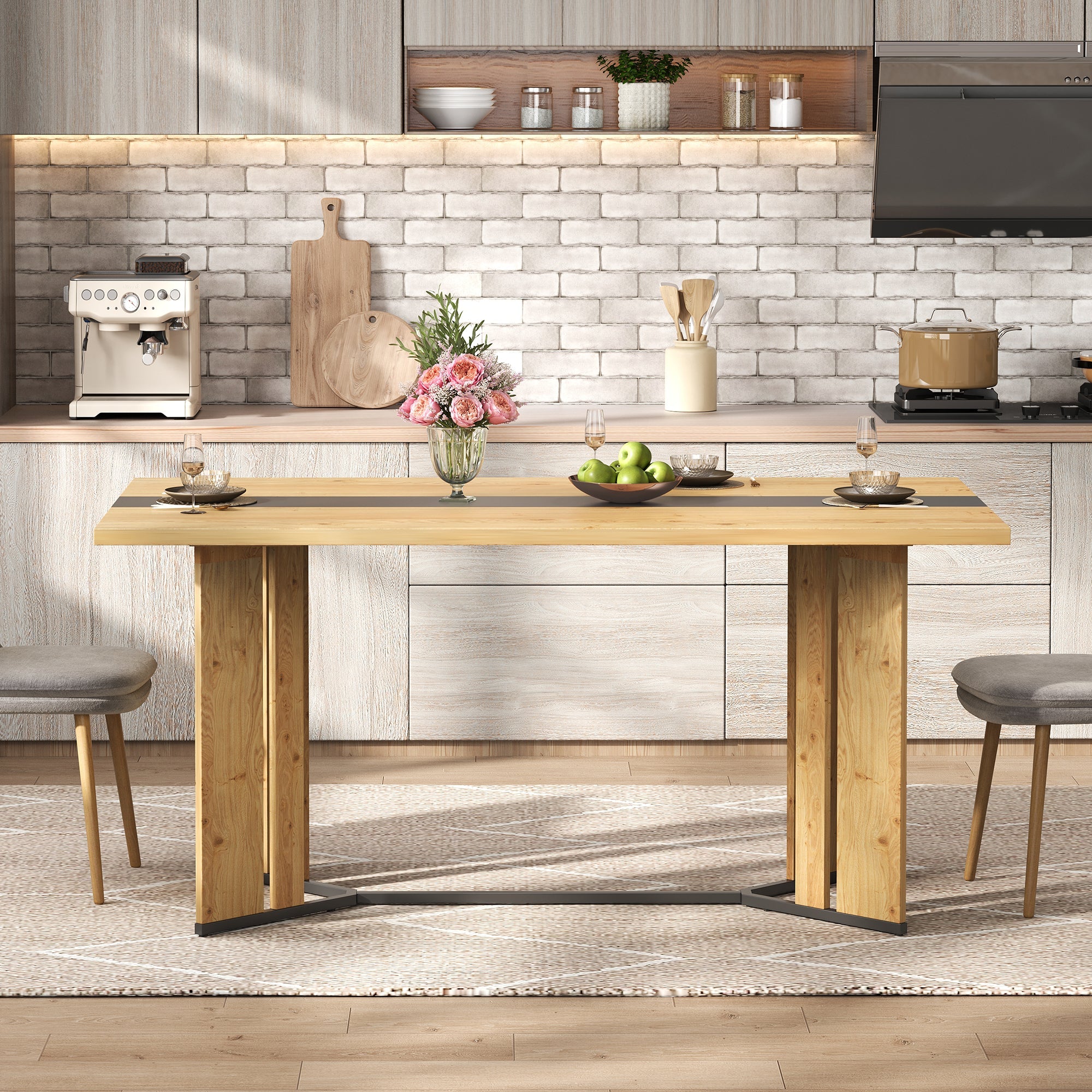 Logidon eettafel 150x80 cm Scandinavisch hout eikenlook waterdicht