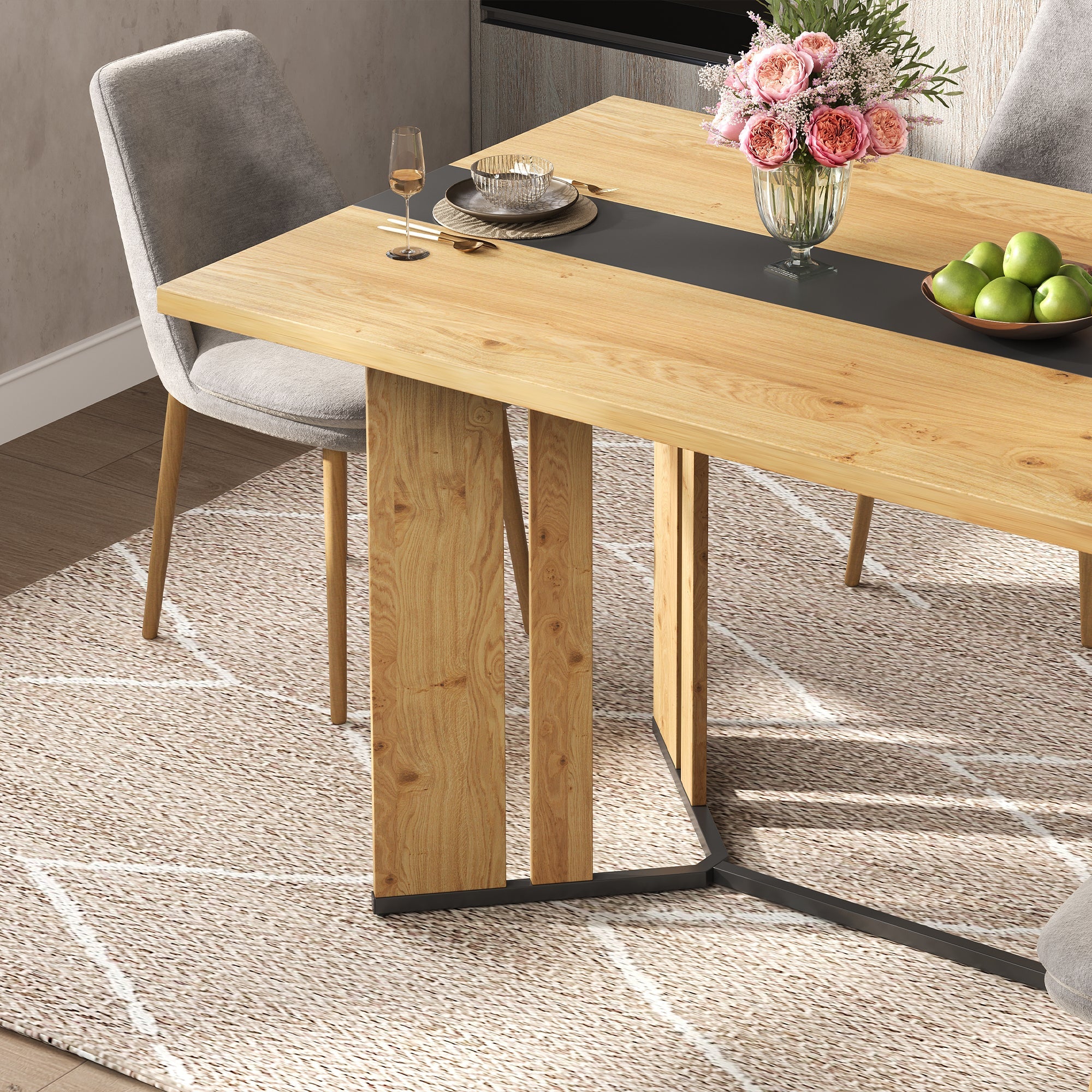 Logidon eettafel 150x80 cm Scandinavisch hout eikenlook waterdicht