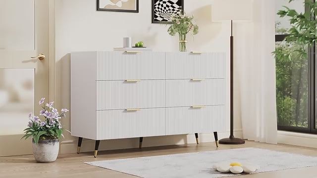 Video laden: Logidon Elegant Dressoir Zwart Moderne Stijl 6 Laden